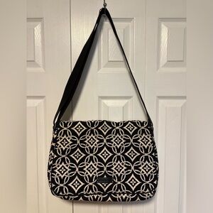 Vera Bradley Black and White Patterned Messenger Bag